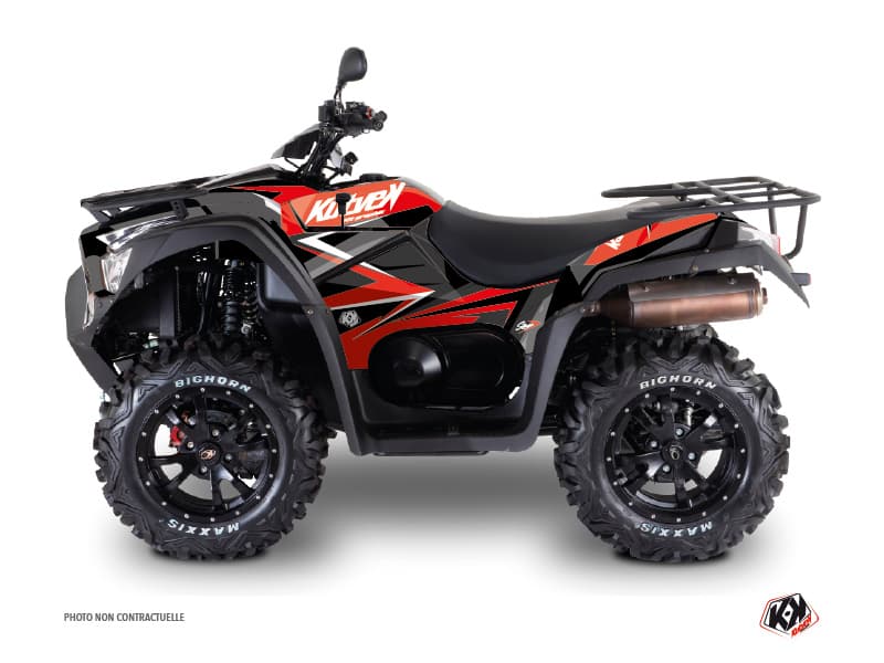 kit graphique quad kymco mxu 550 ex stage rouge-noir  