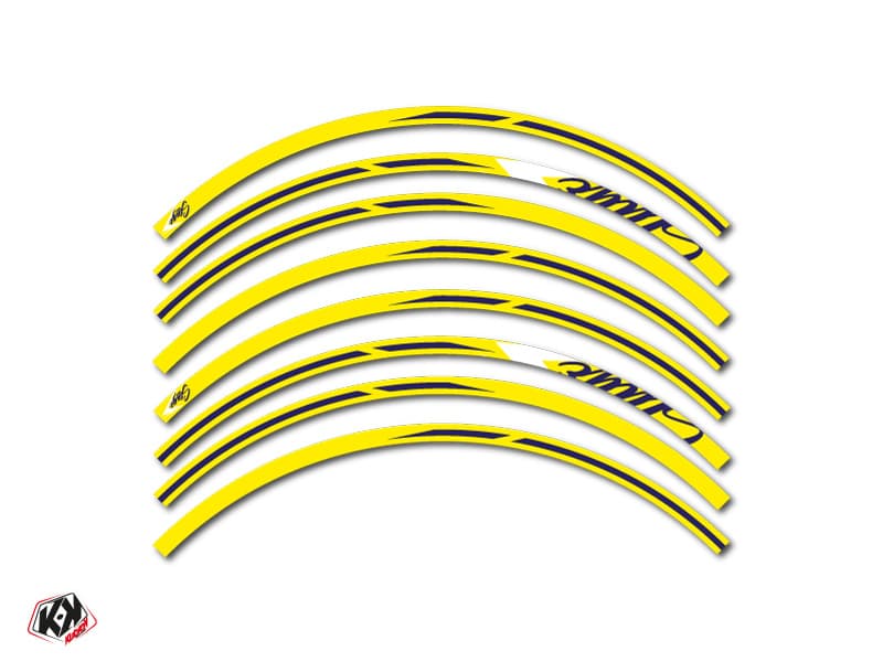 kit graphique tour de jantes motocross stage blanc jaune | Tour de Jantes | Kutvek - View 2