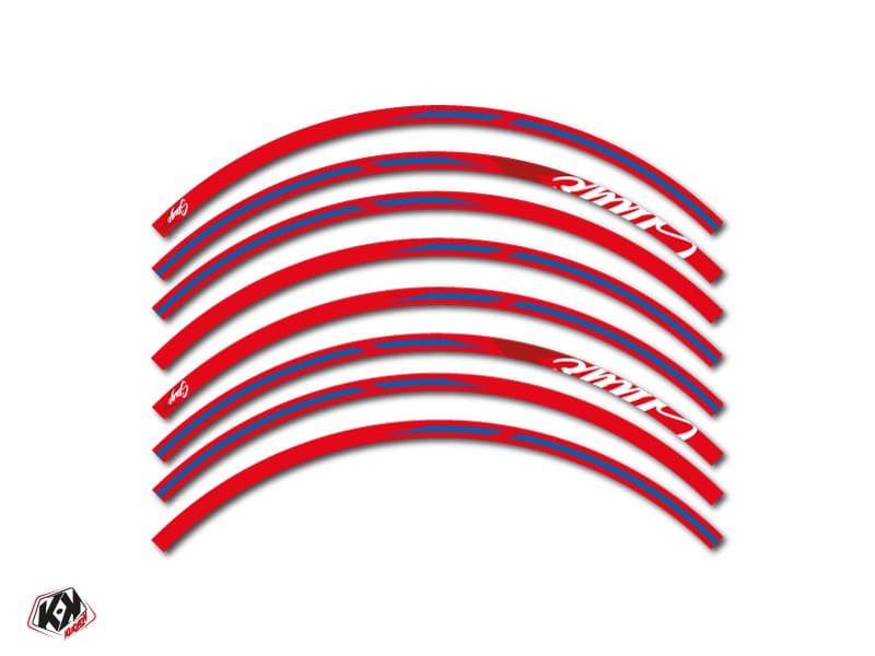 kit graphique tour de jantes motocross stage bleu rouge | Tour de Jantes | Kutvek - View 2