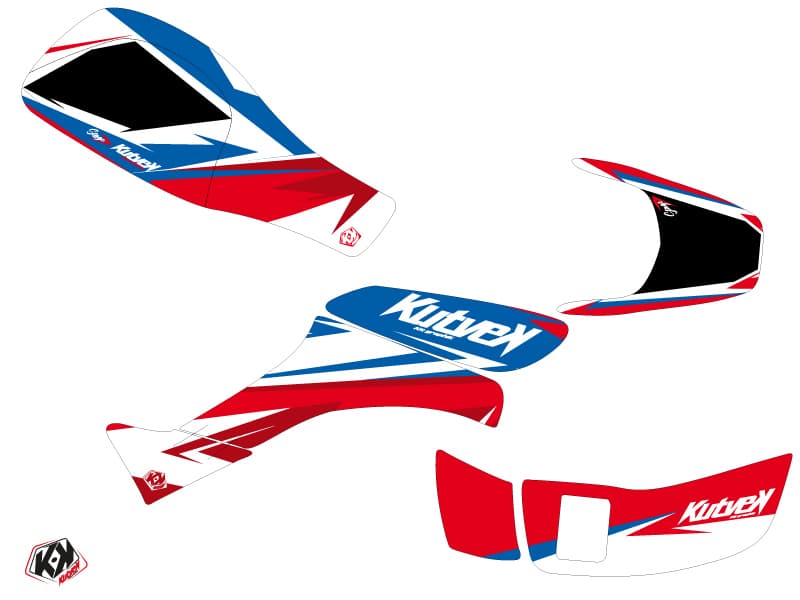 kit graphique quad honda ex 400 stage bleu-rouge | Honda | Kutvek - View 2