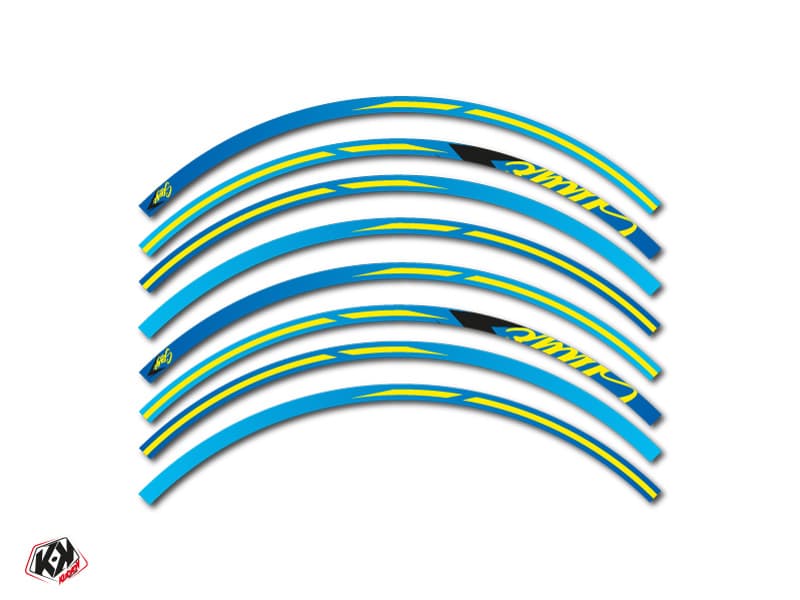 kit graphique tour de jantes motocross stage jaune bleu | Tour de Jantes | Kutvek - View 2