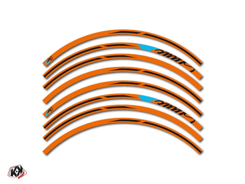 kit graphique tour de jantes motocross stage orange bleu | Tour de Jantes | Kutvek - View 2