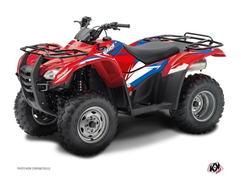 kit graphique quad honda rancher 420 stage bleu-rouge  