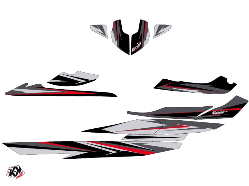 kit graphique jet-ski seadoo rxt stage gris-rouge | Seadoo | Kutvek - View 2