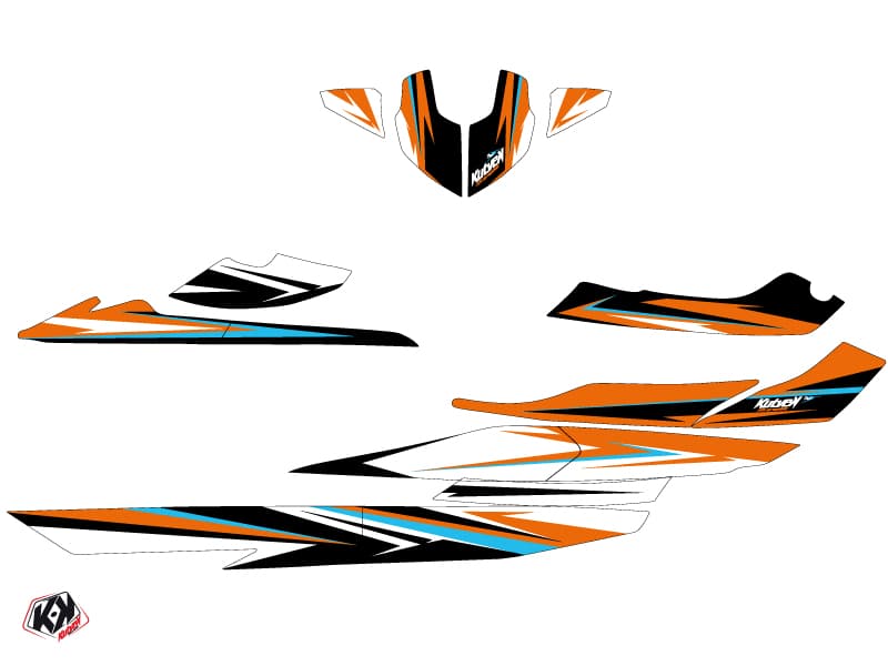 kit graphique jet-ski seadoo rxt stage orange-bleu | Seadoo | Kutvek - View 2