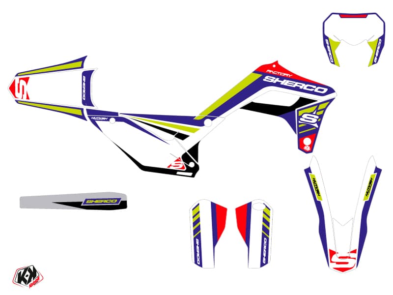 dirt bike sherco se 125 factory stam white  graphic kit | Sherco | Kutvek - View 2