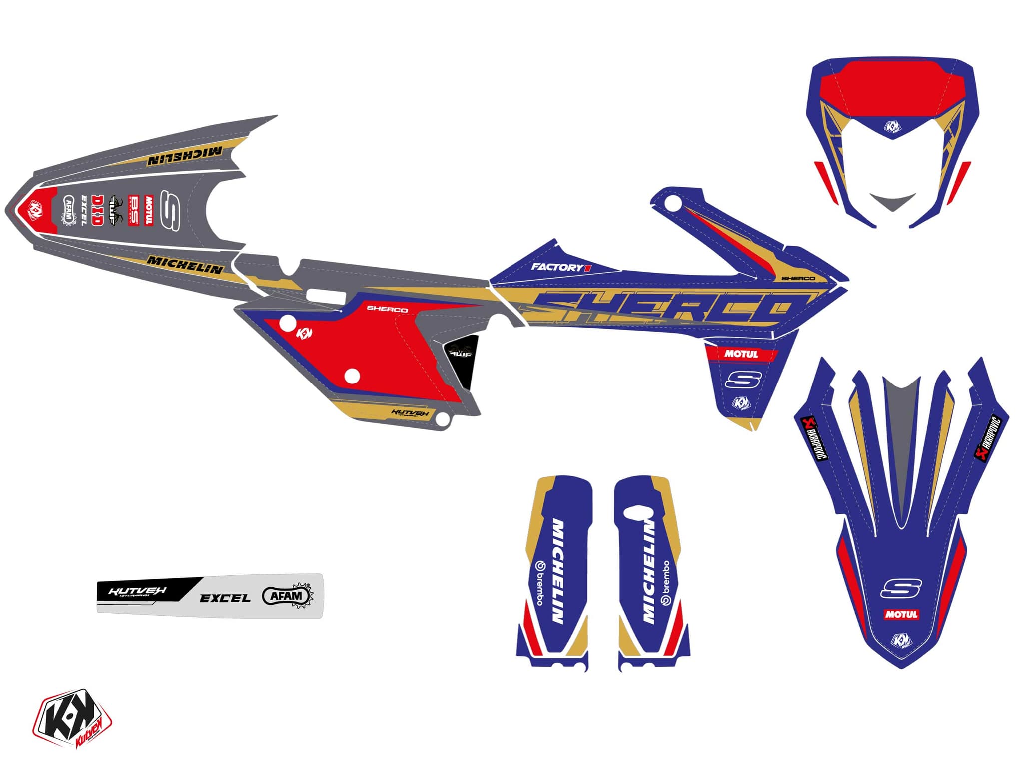 deko-set moto-cross sherco sef 450 r stamina blau | Sherco | Kutvek - View 2