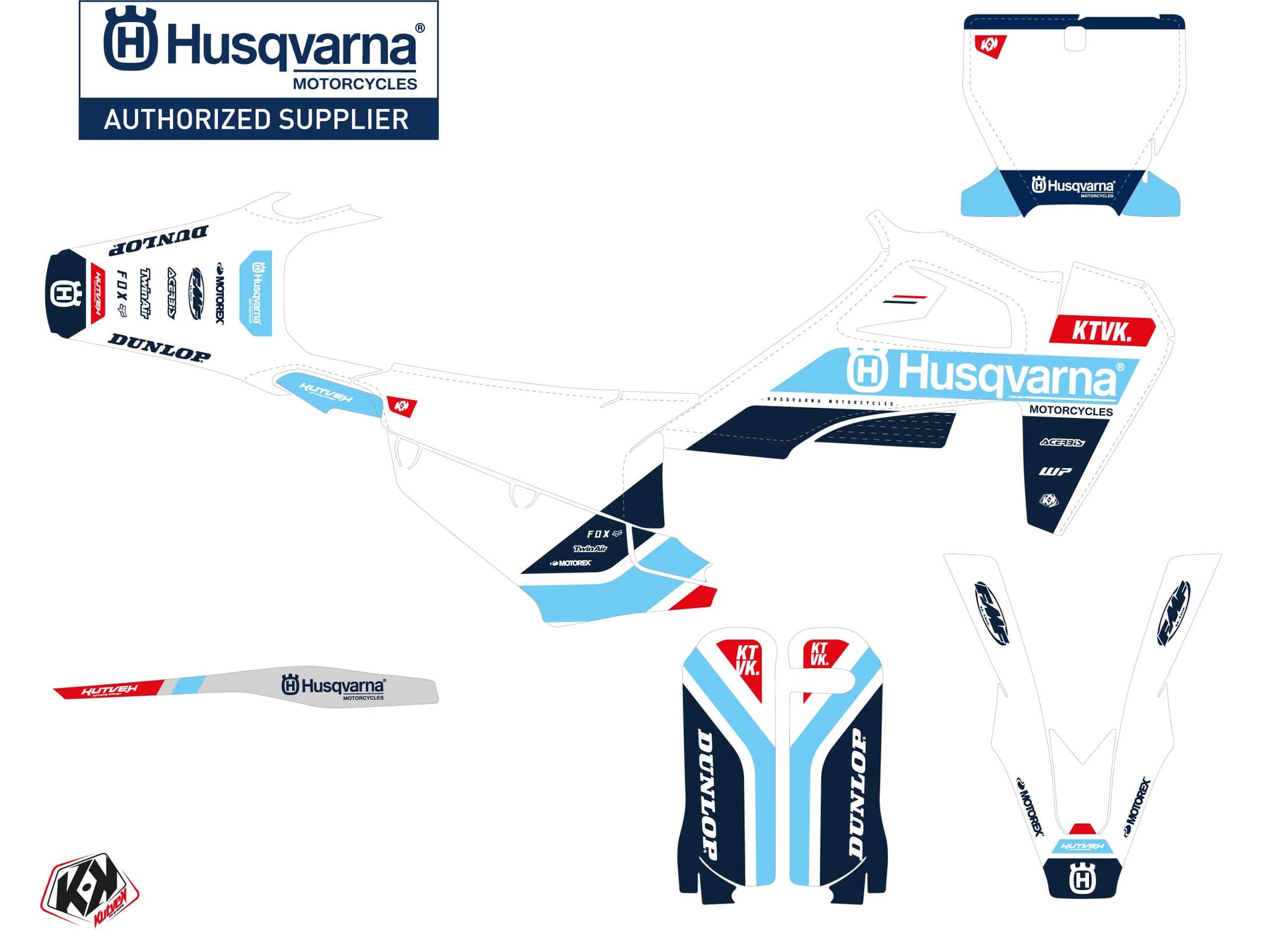 Kit graphique Moto Cross Start Husqvarna FC 350 Bleu | Husqvarna | Kutvek - View 2