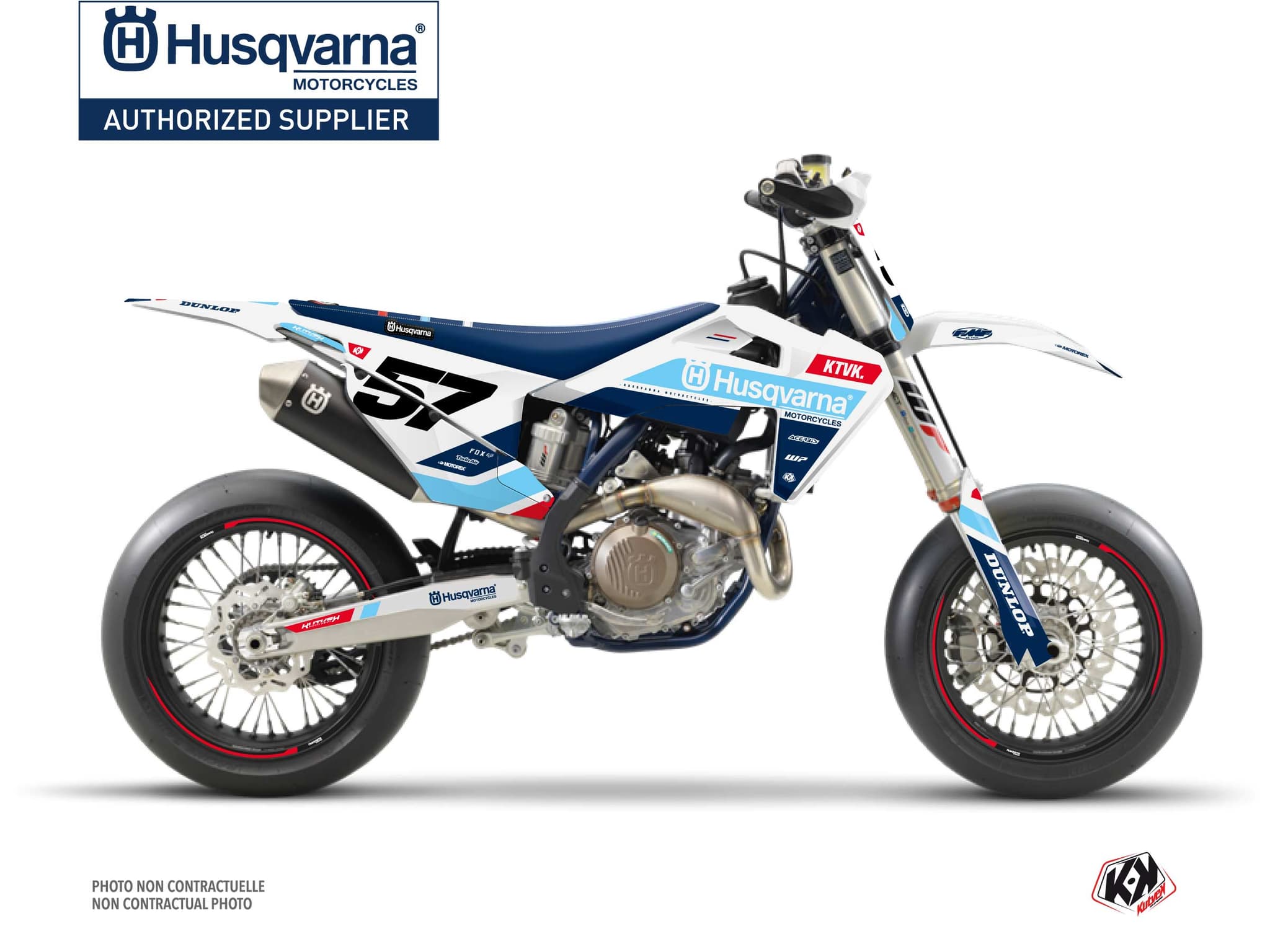 Kit graphique Moto Cross START Husqvarna 450 FS Bleu