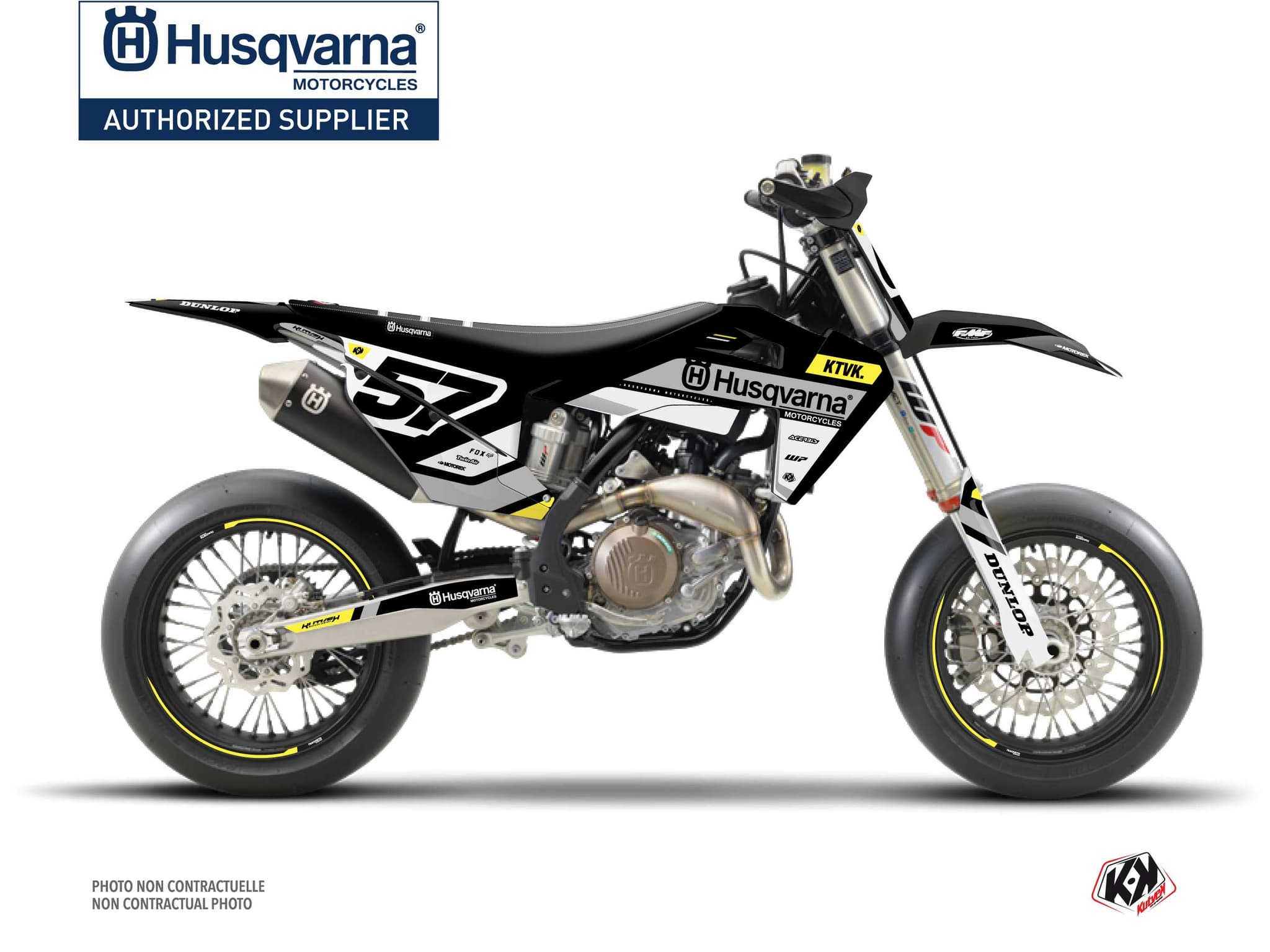 kit graphique motocross start husqvarna 450 fs jaune