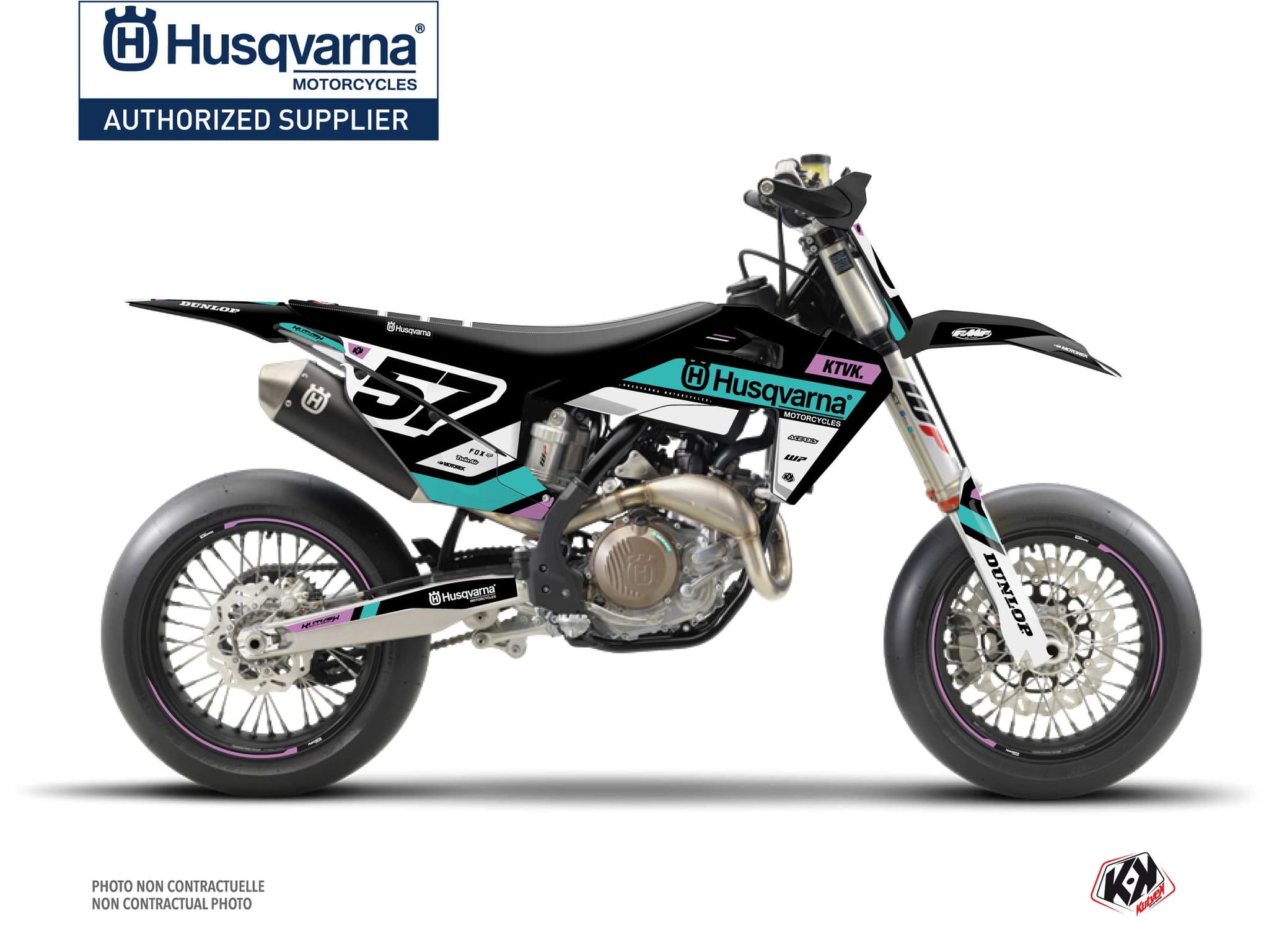 kit graphique motocross husqvarna fs 450 start turquoise  