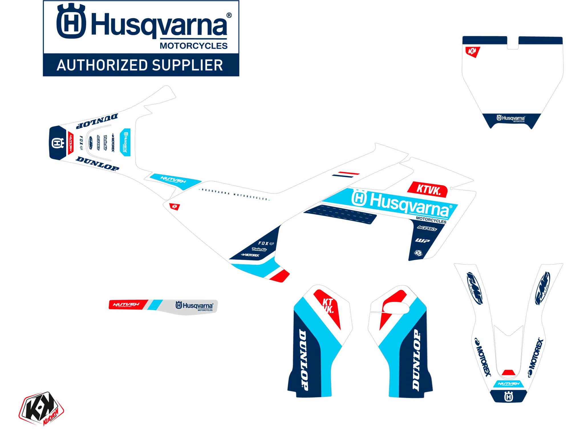 kit graphique motocross husqvarna e e5 start bleu | Husqvarna | Kutvek - View 2