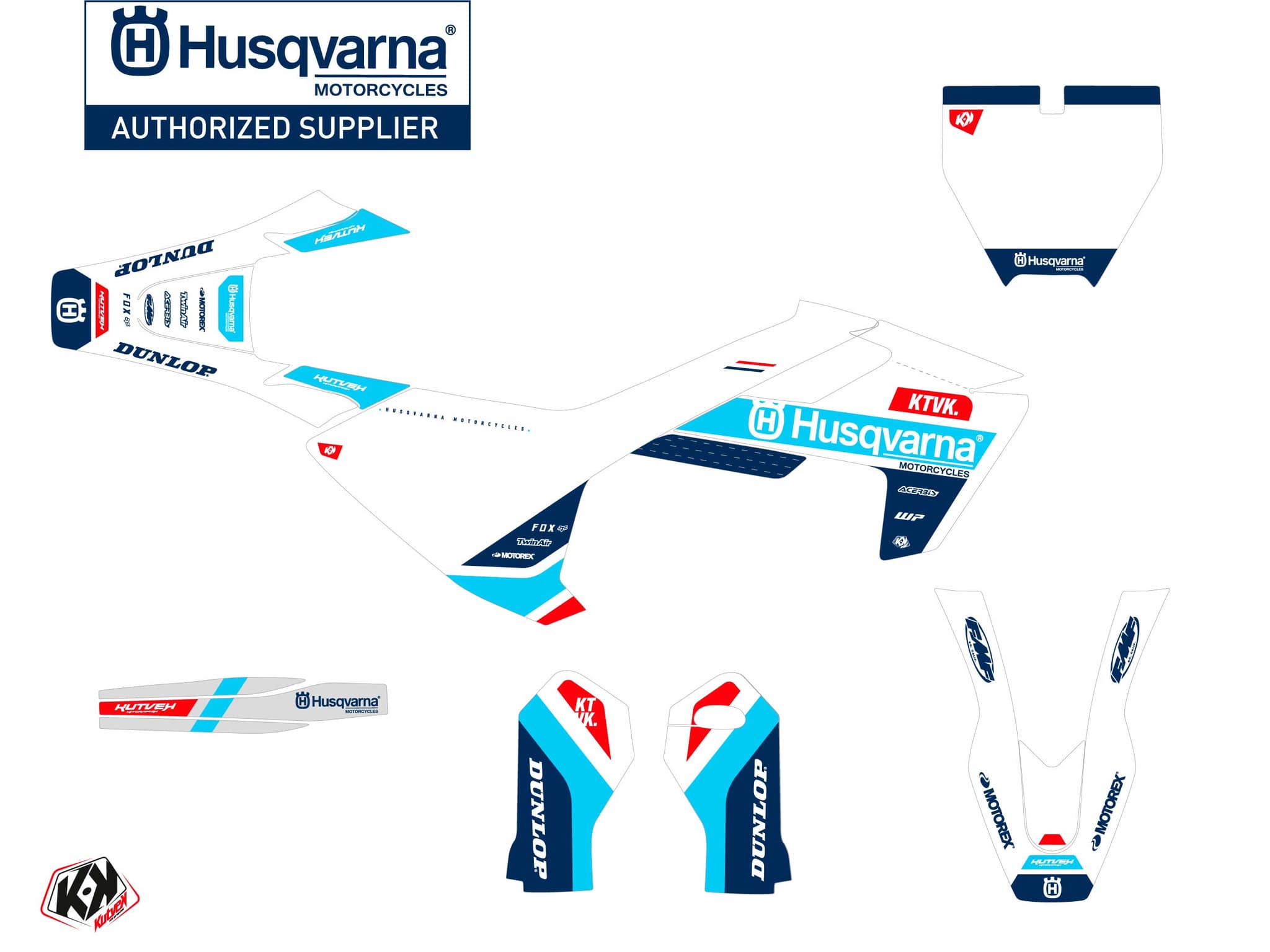 Kit graphique Moto Cross Start Husqvarna TC 65 Bleu | Husqvarna | Kutvek - View 2