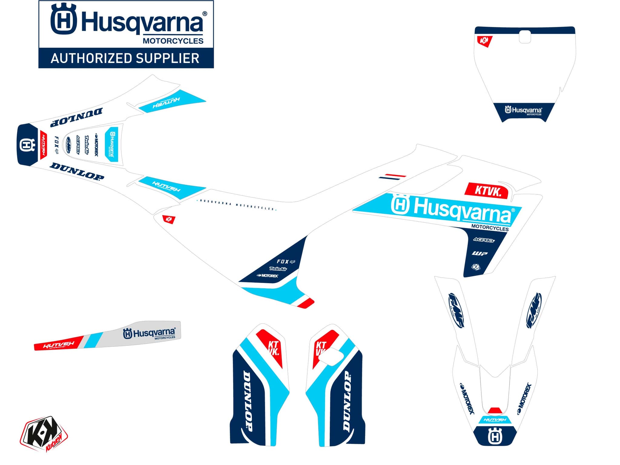 Kit graphique Moto Cross Start Husqvarna TC 85 Bleu | Husqvarna | Kutvek - View 2