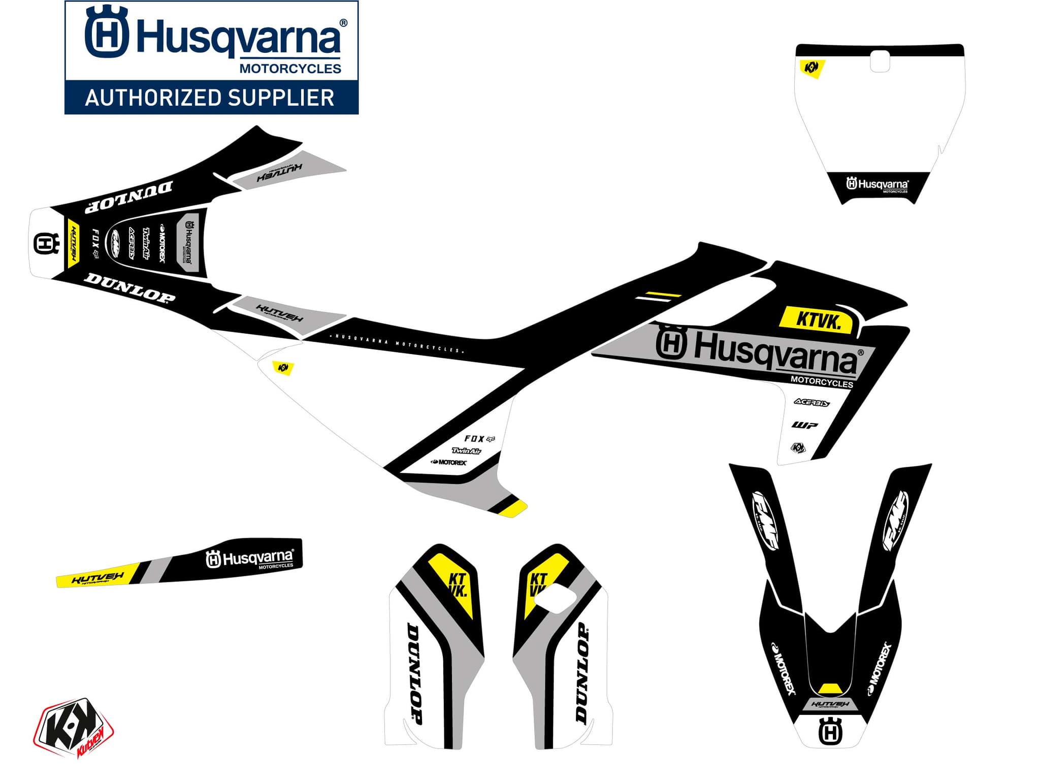 kit graphique motocross husqvarna tc 85 start jaune | Husqvarna | Kutvek - View 2