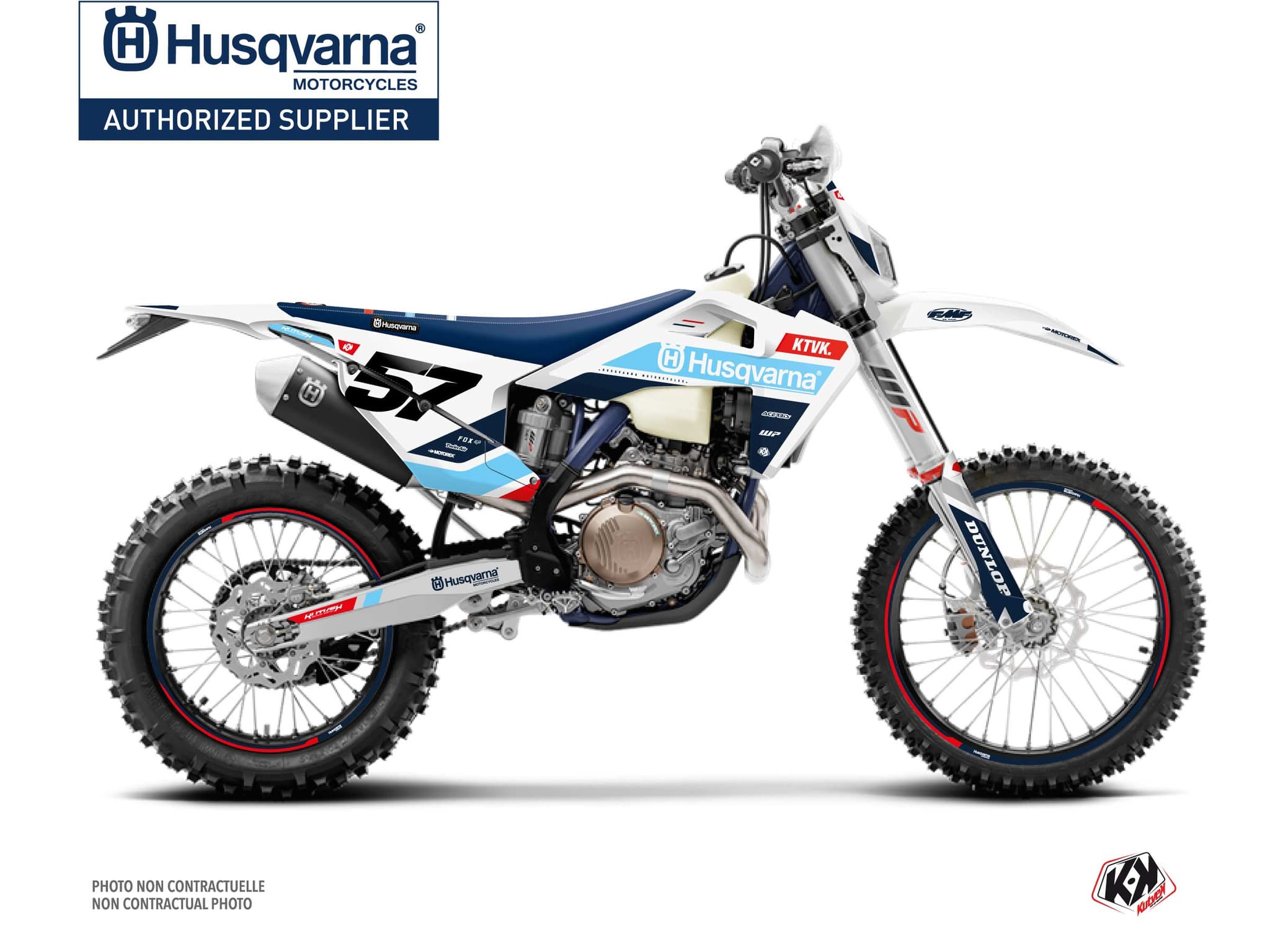 Kit graphique Moto Cross Start Husqvarna 250 TE Bleu