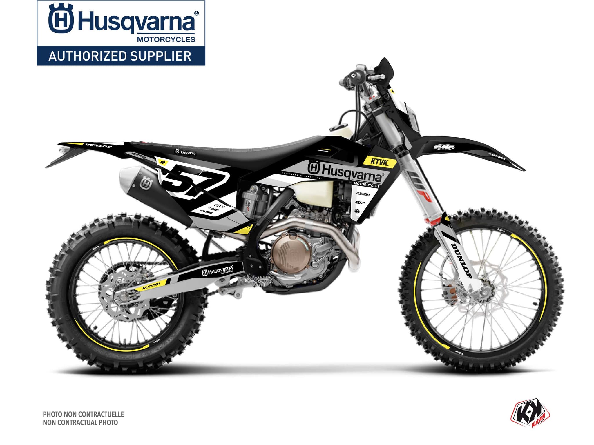 kit graphique motocross husqvarna te 300 start jaune  