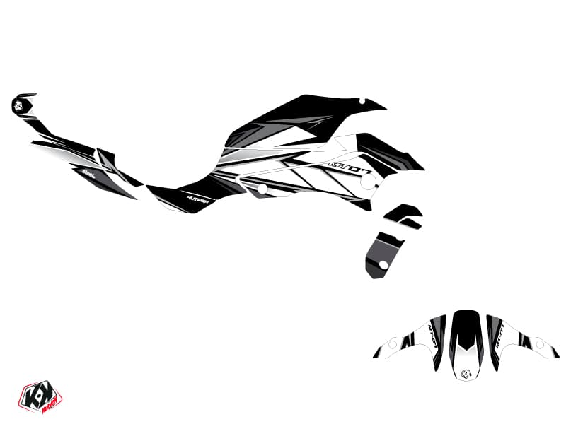 Yamaha MT 07 Street Bike Steel Graphic Kit Black White | MT 07 / FZ 07 | Kutvek - View 2