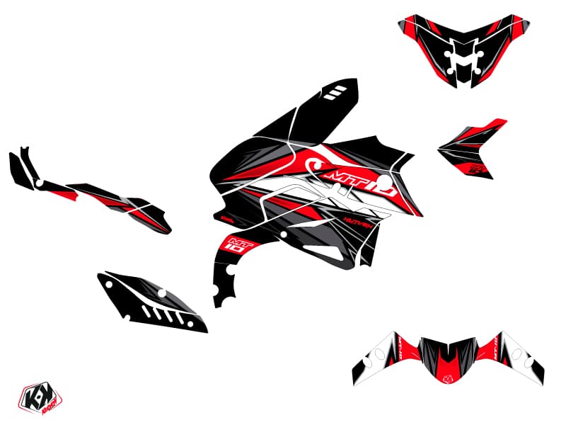 Yamaha MT 10 Street Bike Steel Graphic Kit Black Red | MT | Kutvek - View 2