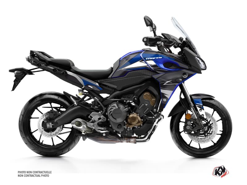 kit graphique moto yamaha tracer 900 steel noir-bleu  