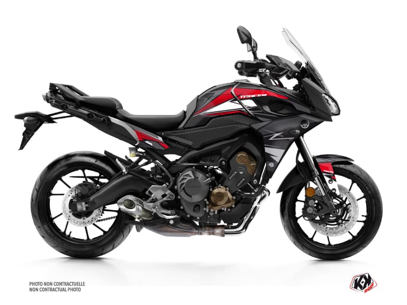 kit graphique moto yamaha tracer 900 steel noir-rouge  