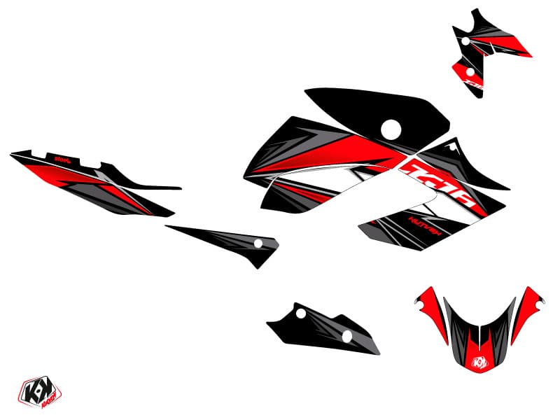 Yamaha XJ6 Street Bike Steel Graphic Kit Black Red | Yamaha | Kutvek - View 2