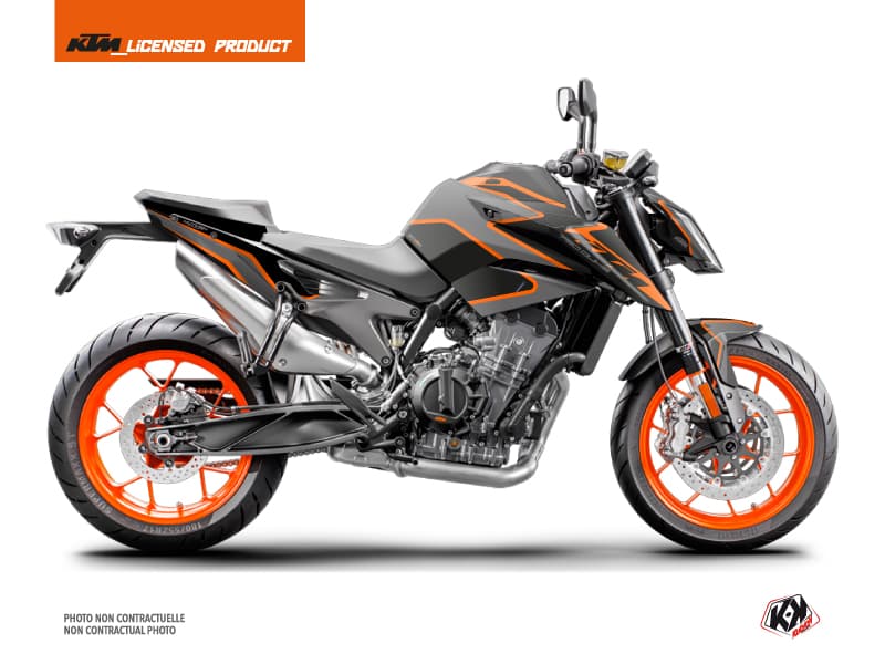 kit graphique moto ktm duke 790 storm noir-orange  