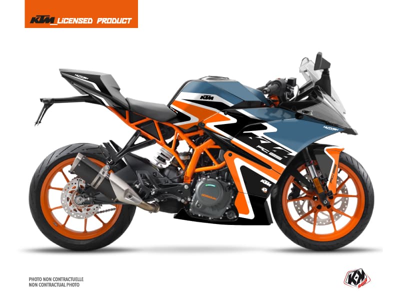 Kit graphique Moto Storm KTM 125 RC Orange Bleu