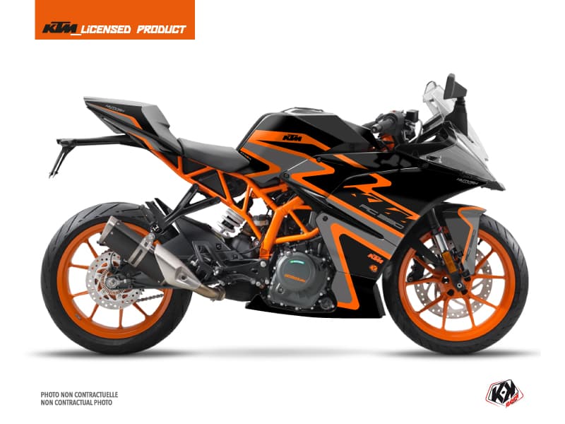 kit graphique moto storm ktm 390 rc noir orange