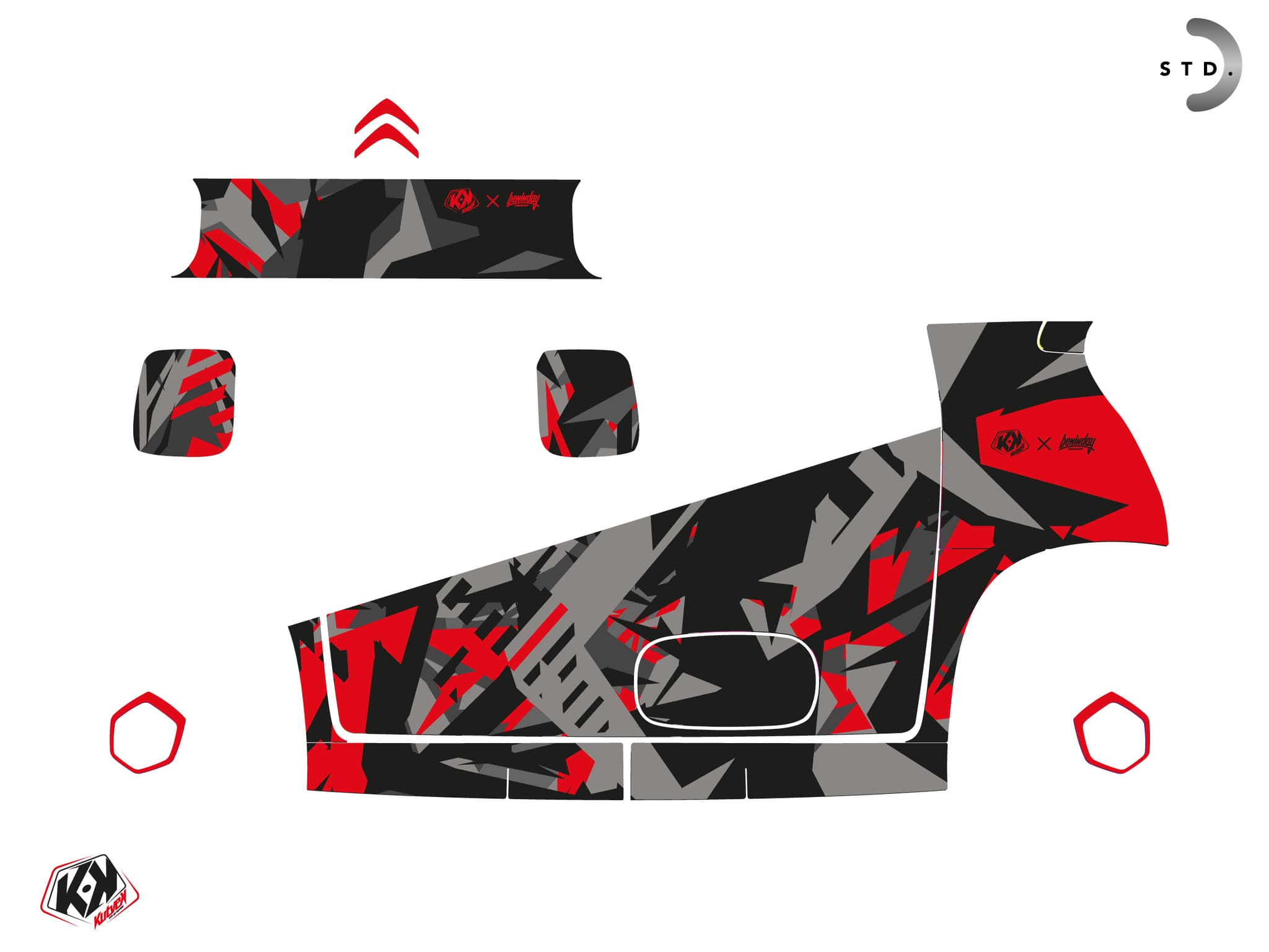 Kit graphique STREET Gris Golf Cart CITROËN AMI | Citroen | Kutvek - View 4