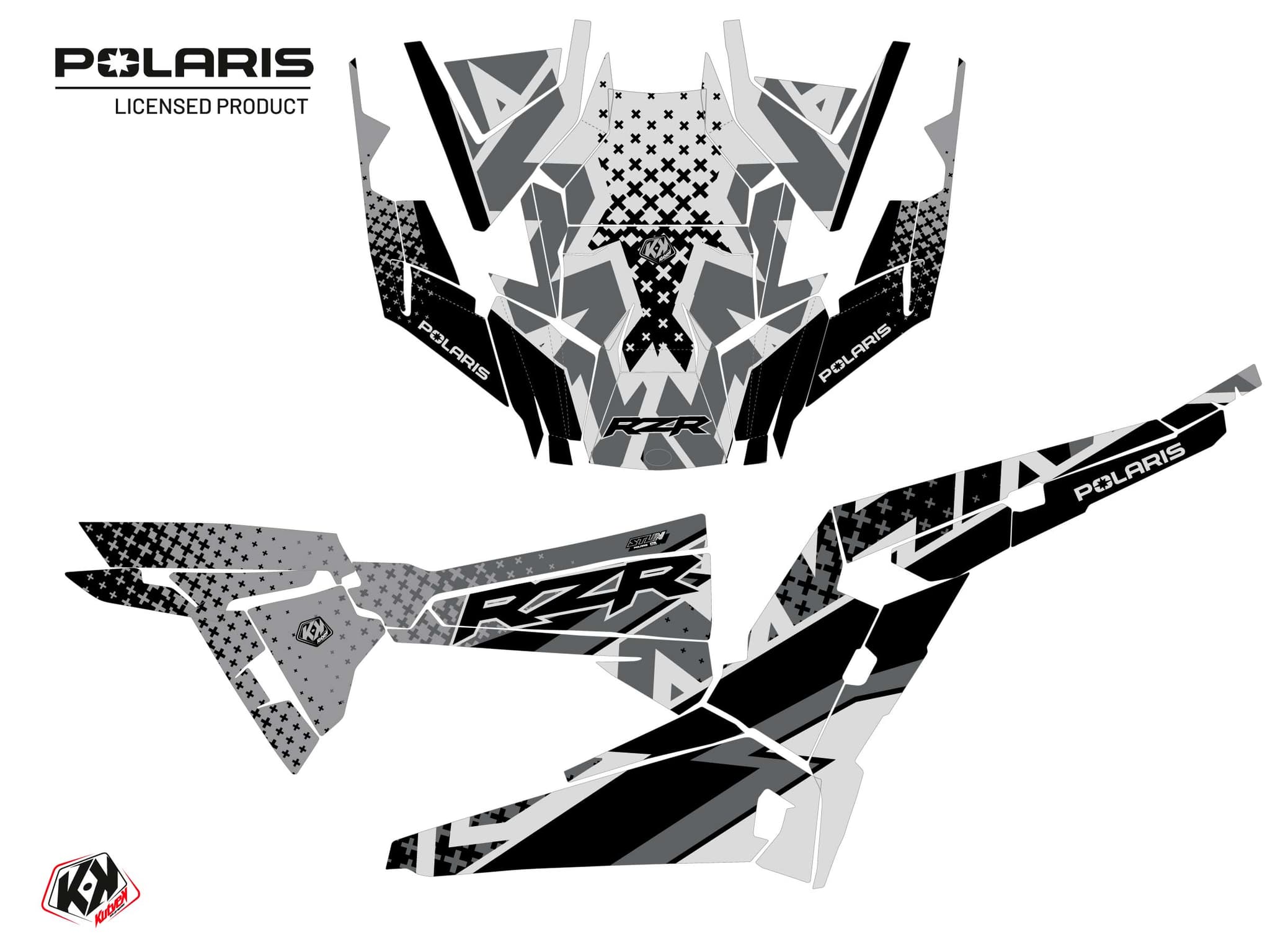 kit graphique ssv polaris rzr xp 1000 stun gris | Polaris | Kutvek - View 2