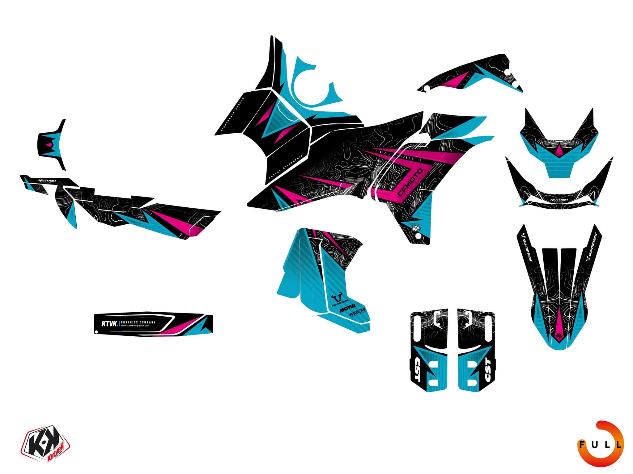 Kit graphique Moto CF MOTO MT-X 800 SUMMIT Bleu | CF Moto | Kutvek - View 3