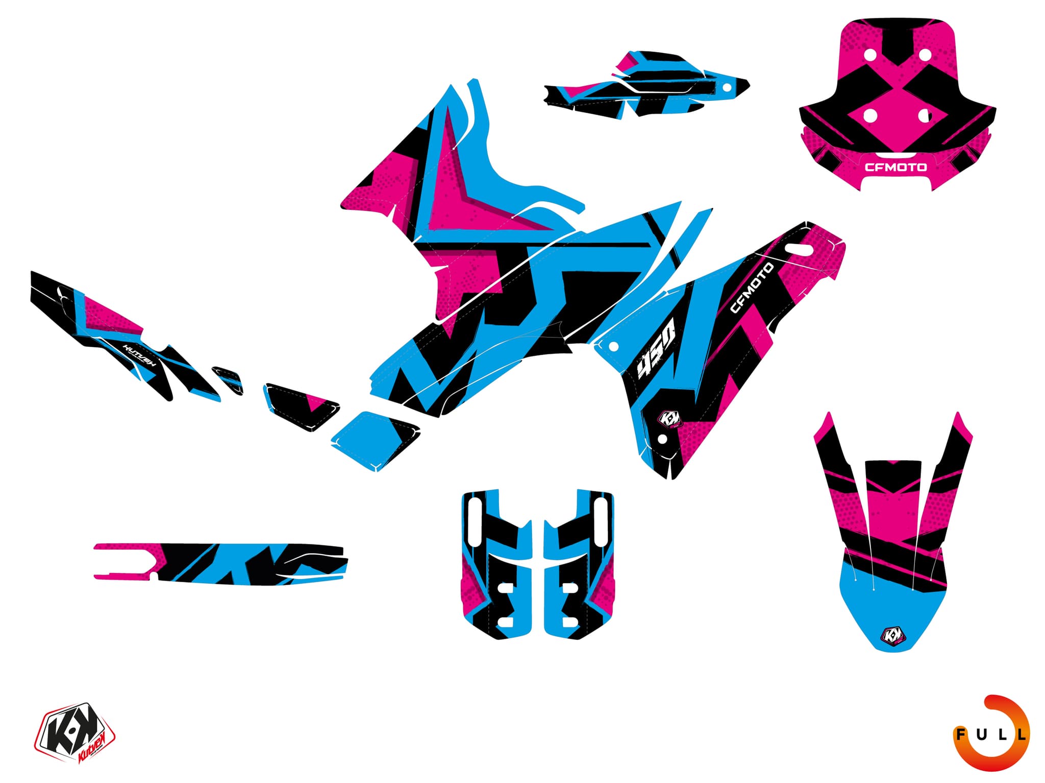 kit graphique moto cf moto nk 450 surge bleu | CF Moto | Kutvek - View 3