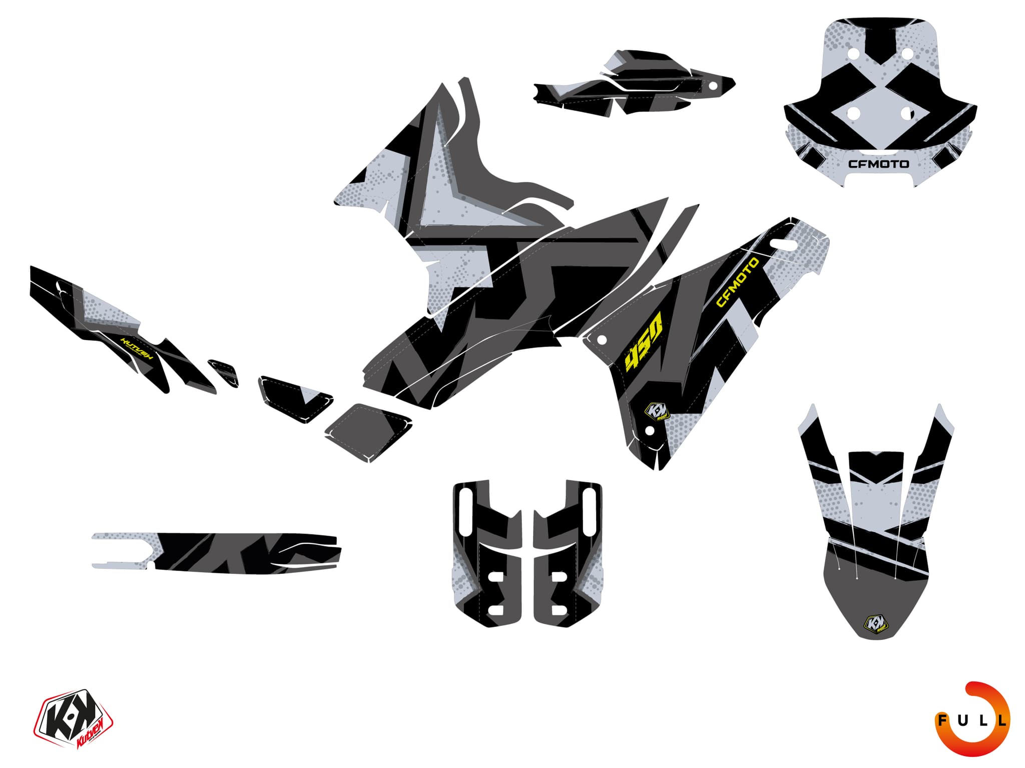 Street Bike CF MOTO NK 450 SURGE Grey graphic kit | CF Moto | Kutvek - View 3