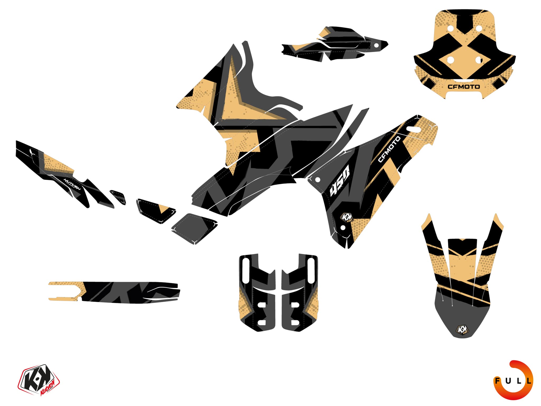 Kit graphique Moto CF MOTO NK 450 SURGE Sable | CF Moto | Kutvek - View 3