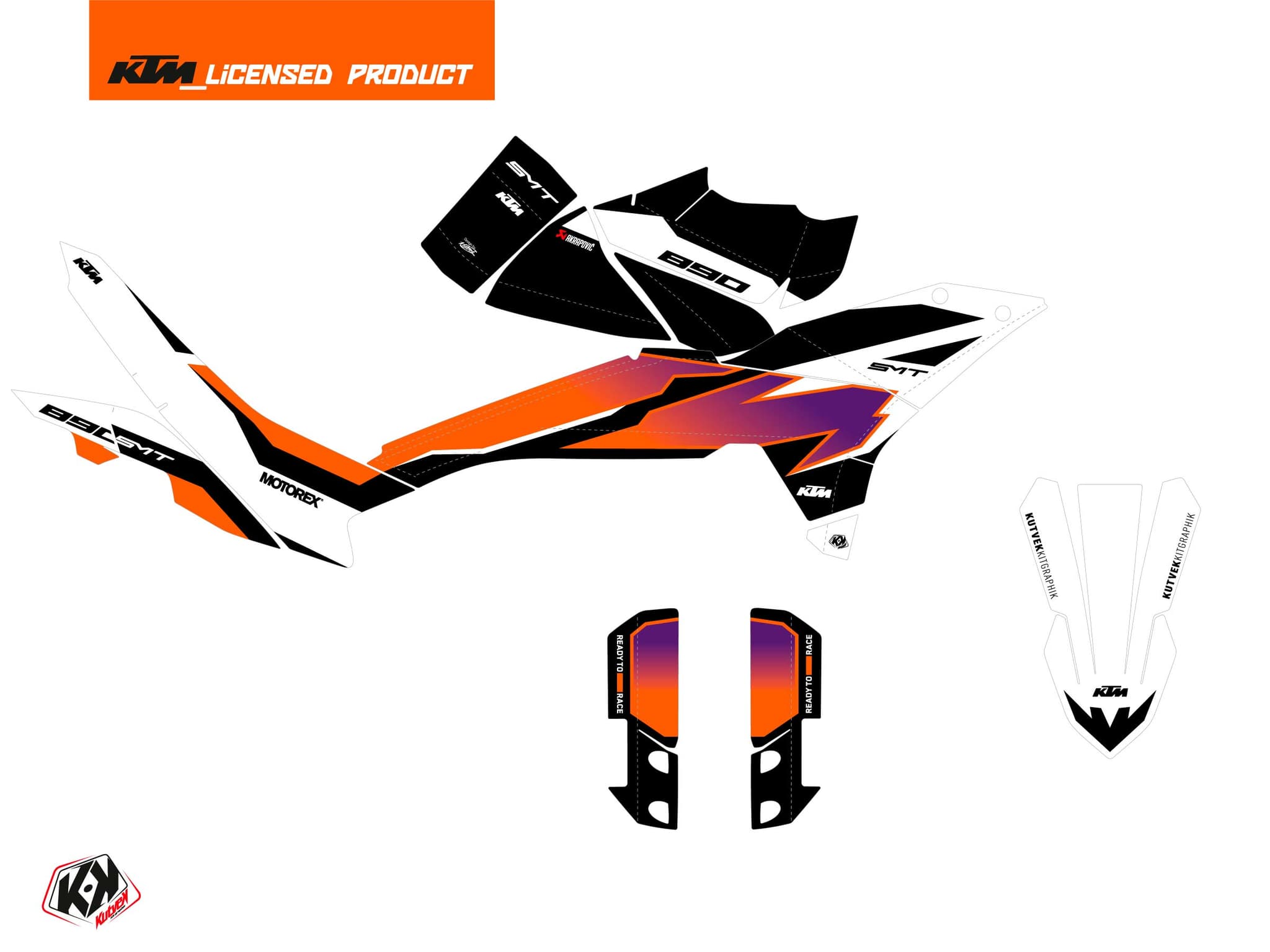 kit de decoración motocicleta ktm sm-t 890 tarmak púrpura | KTM | Kutvek - View 2