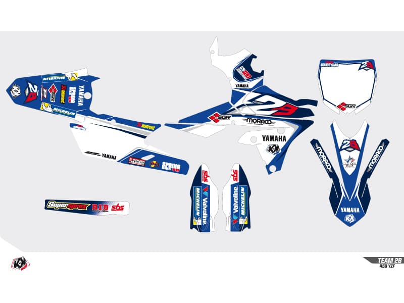 Yamaha 250 YZF Dirt Bike Replica Team 2b Graphic Kit 2015 | 250 YZF | Kutvek - View 2