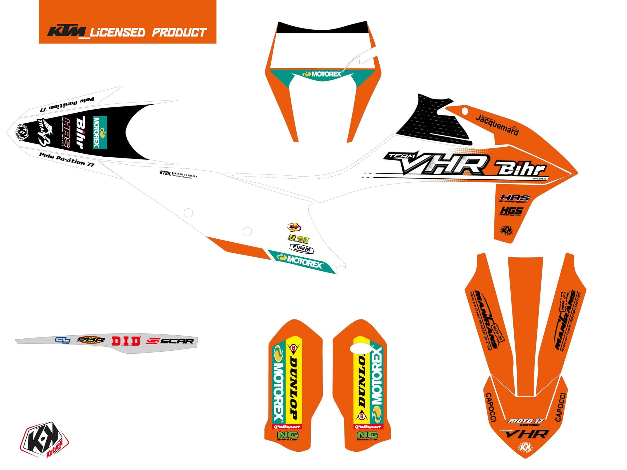 kit graphique motocross ktm exc excf replica team vhr k22 | KTM | Kutvek - View 2