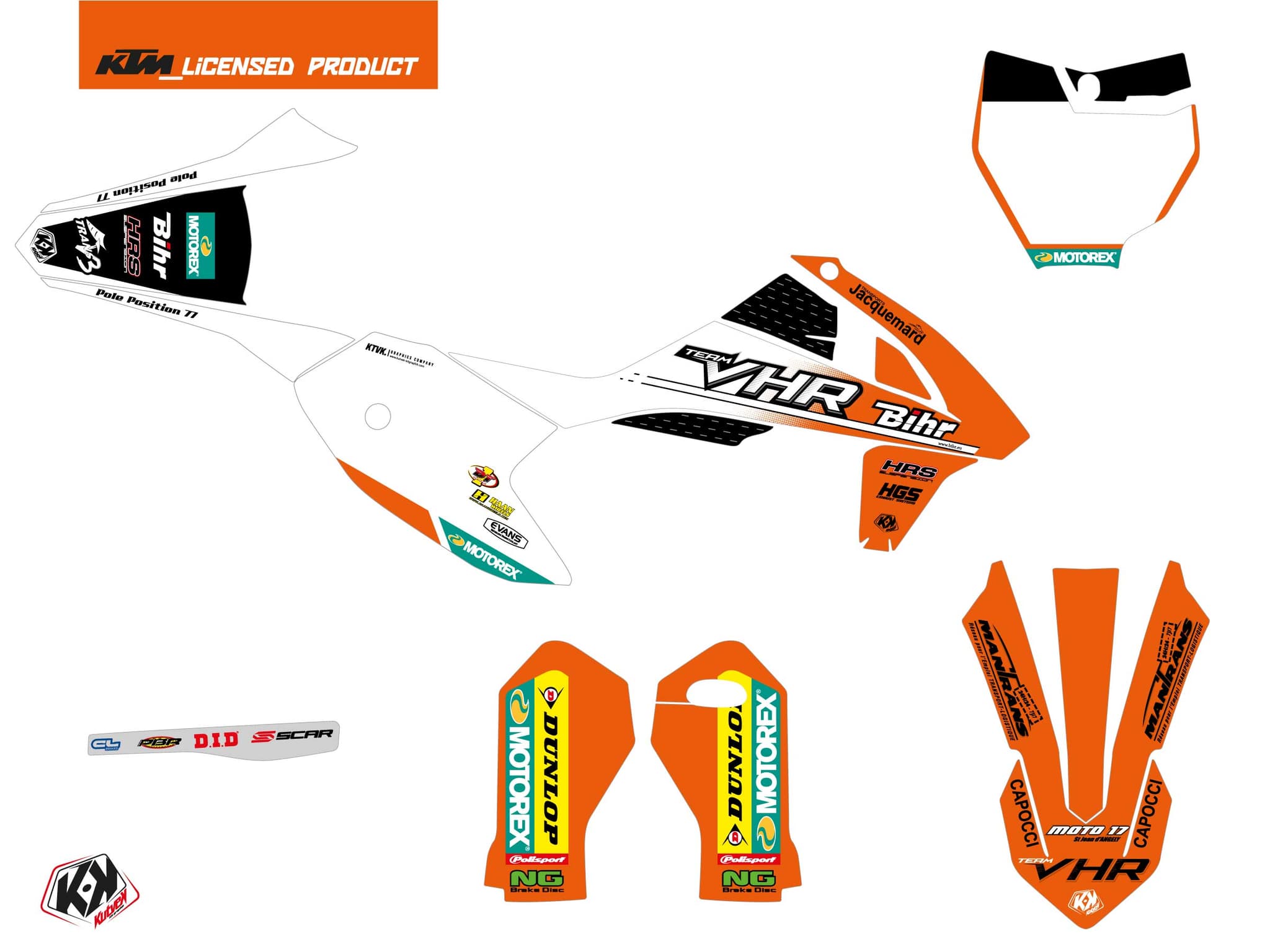 deko-set moto-cross replica team vhr k22 ktm 50 sx | KTM | Kutvek - View 2