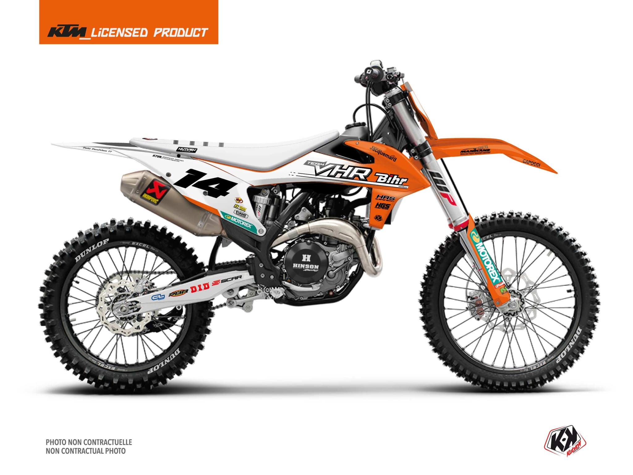 kit graphique motocross ktm exc excf replica team vhr k22   