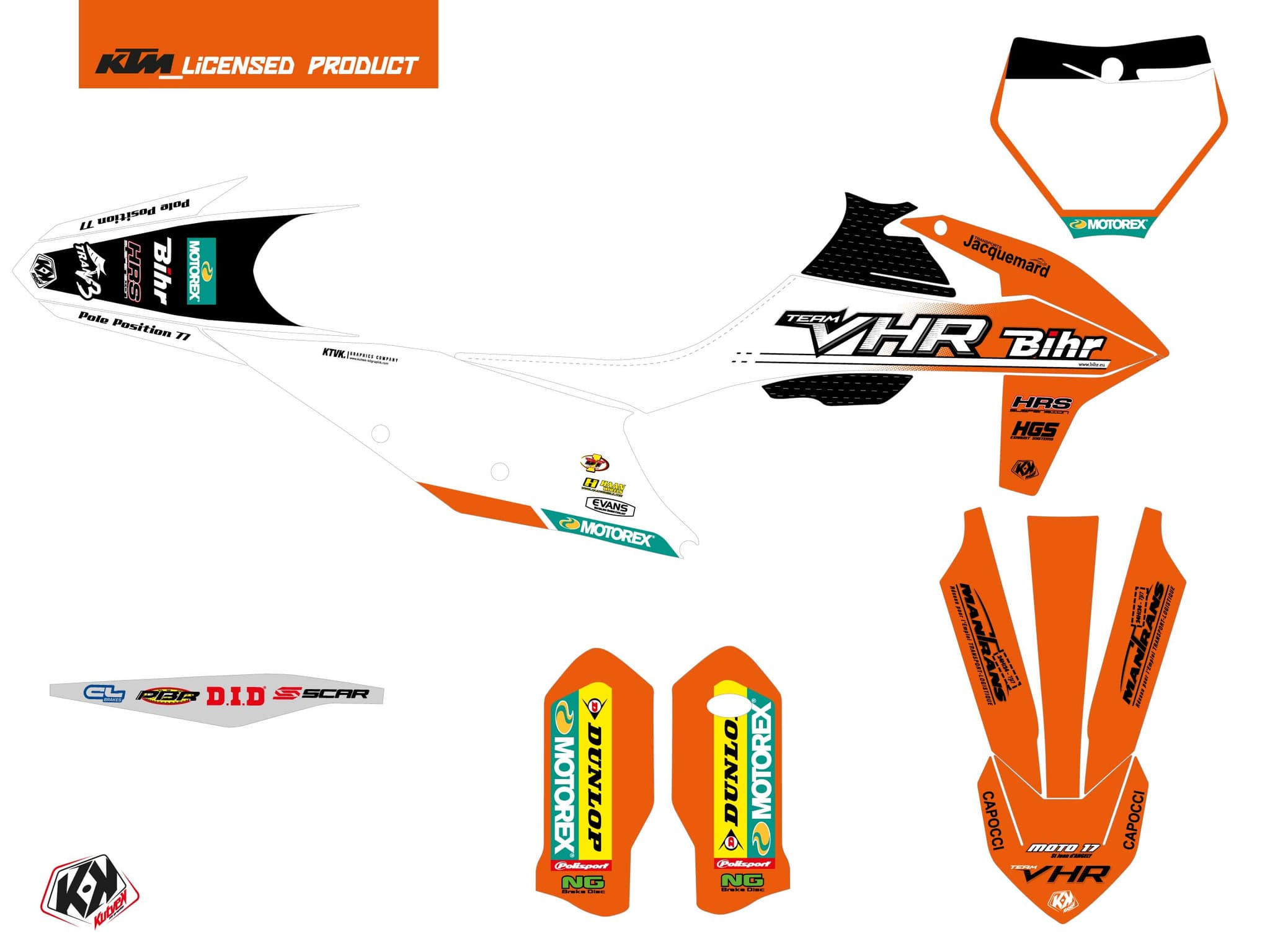 kit graphique motocross ktm xc 300 replica team vhr k22 bleu | KTM | Kutvek - View 2