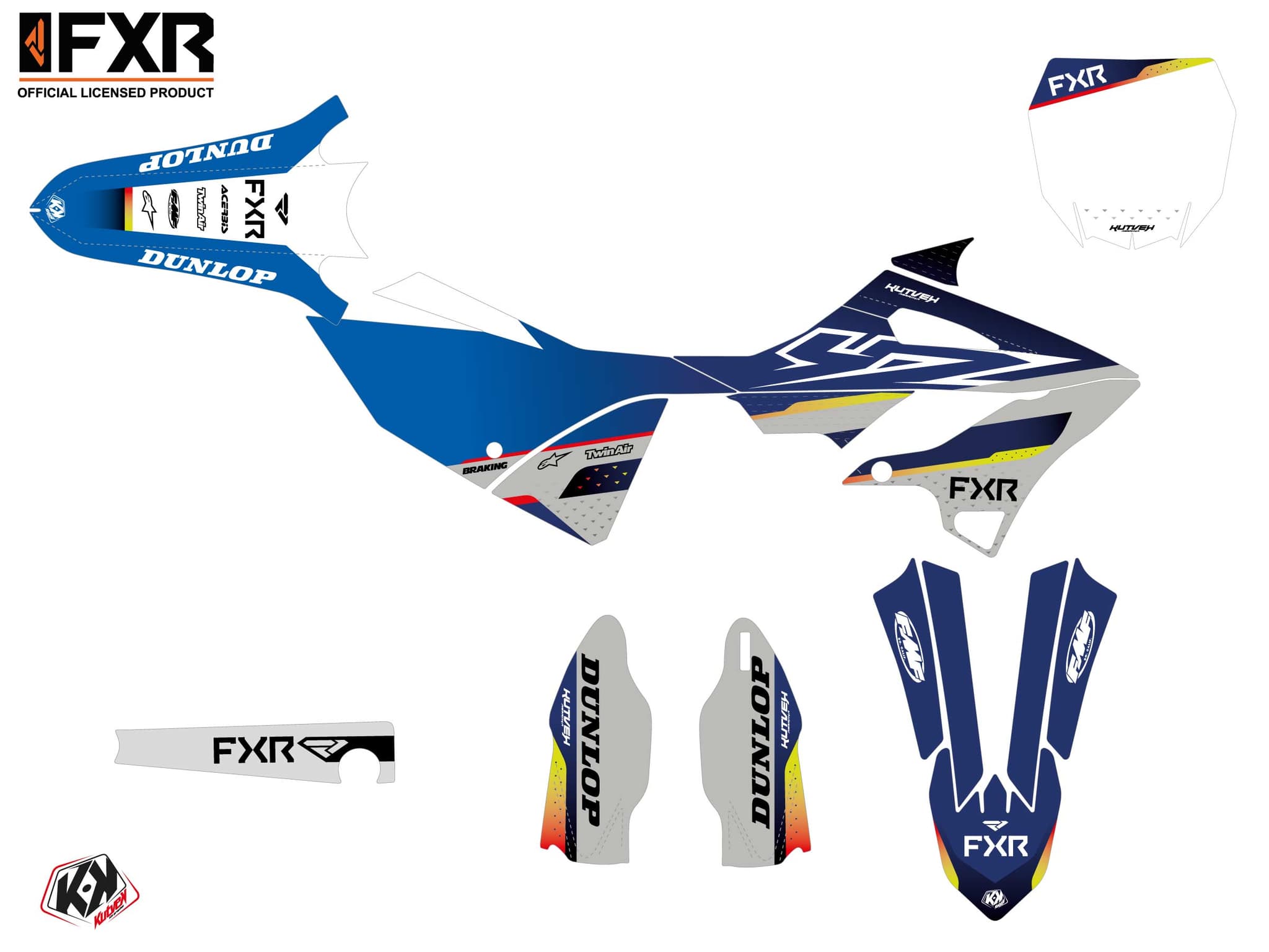 Yamaha 125 YZ Dirt Bike Tilt Graphic Kit Blue | 125 YZ | Kutvek - View 2