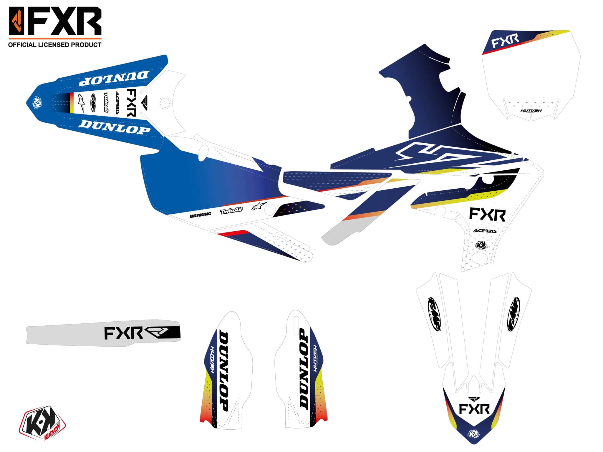 Kit graphique Moto Cross Tilt Yamaha 450 YZF Blanc | 450 YZF | Kutvek - View 2