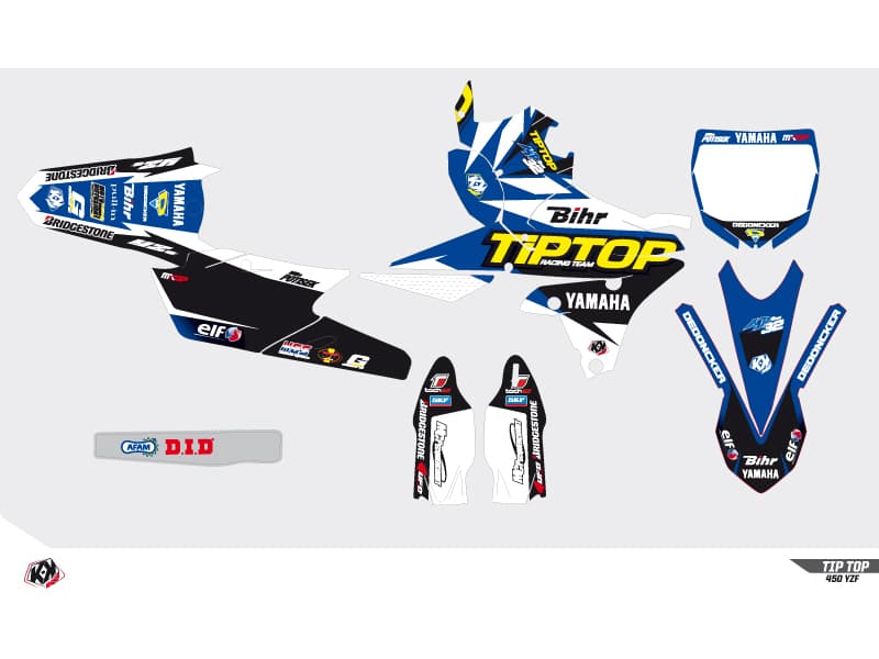 Yamaha 250 YZF Dirt Bike Replica Team Tip Top Graphic Kit 2015 | 250 YZF | Kutvek - View 2