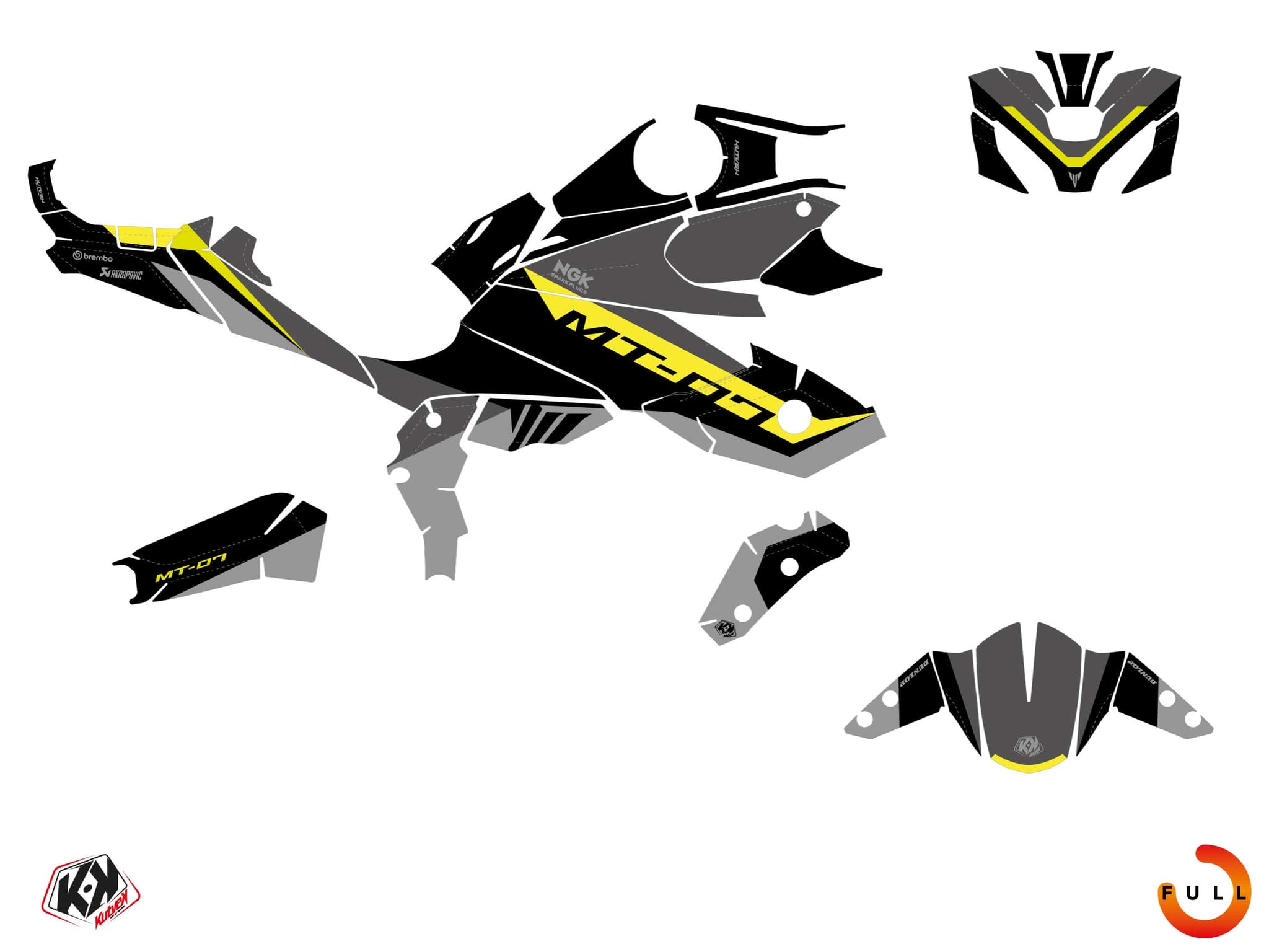 Kit graphique Moto YAMAHA MT 07 TORQUE Noir | Yamaha | Kutvek - View 3