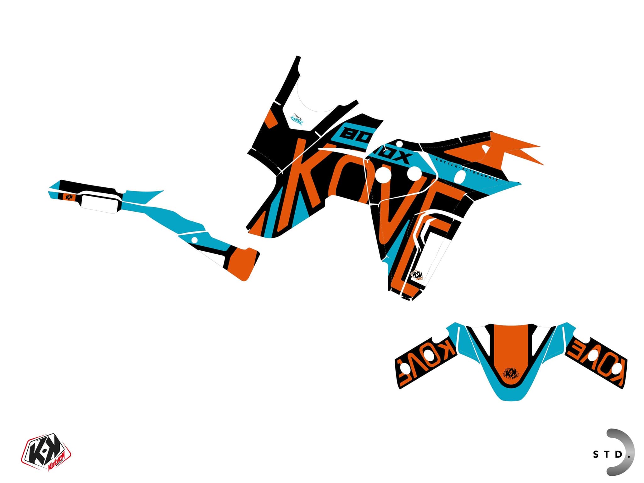 Kit graphique Moto KOVE X 800 TOTEM Bleu | Kove | Kutvek - View 2
