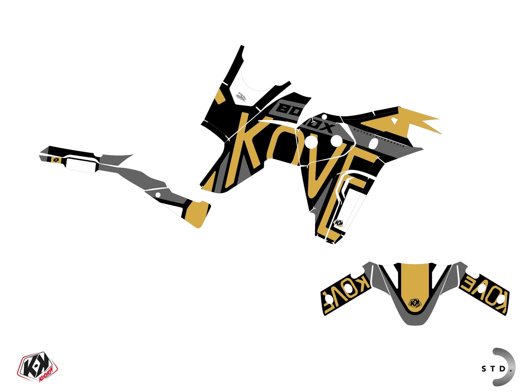 kit graphique moto kove x 800 totem gris | Kove | Kutvek - View 2