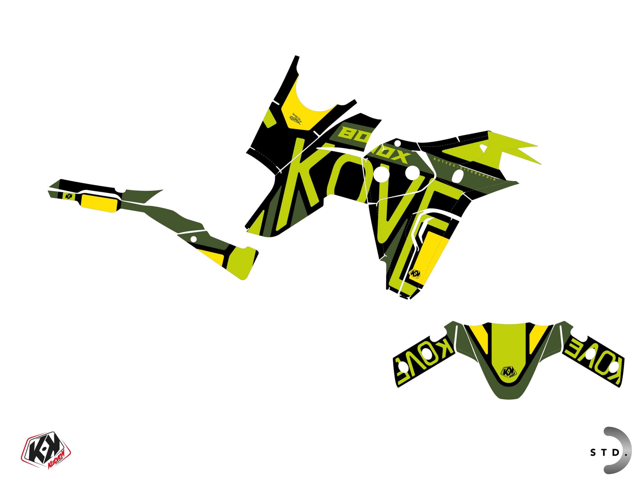Kit graphique Moto KOVE X 800 TOTEM Vert | Kove | Kutvek - View 2