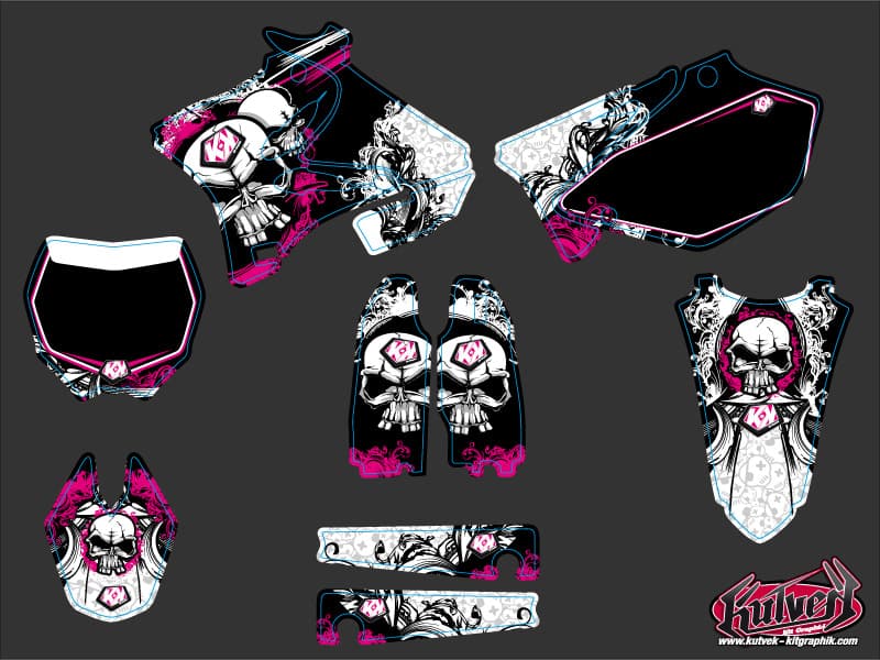 dirt bike yamaha yz 125 trash pink  graphic kit | 125 YZ | Kutvek - View 2