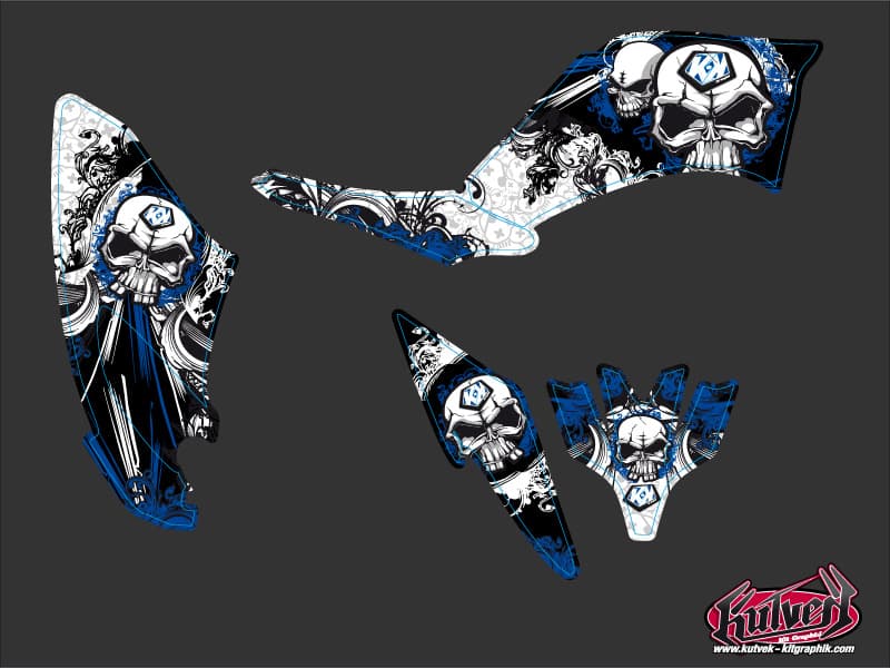 Yamaha 250 Raptor ATV Trash Graphic Kit Black Blue | Yamaha | Kutvek - View 2